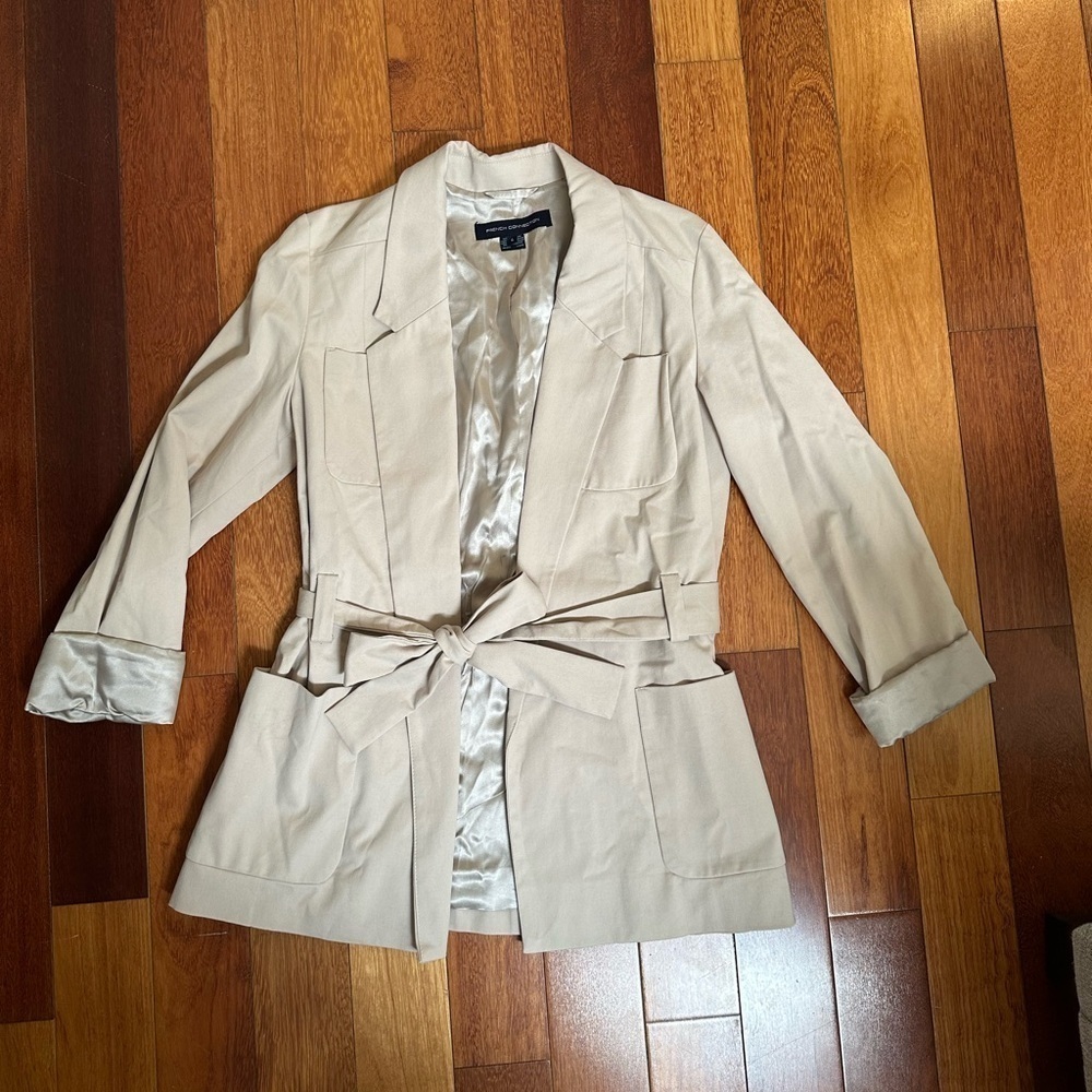 French Connection | Whisper belted wrap front blazer with tie waist belt size 4
